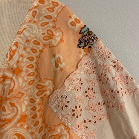 NWT We The Free Feelin It Pink Slouchy Patchwork Pullover Long Sleeve Top - Picture 5 of 9